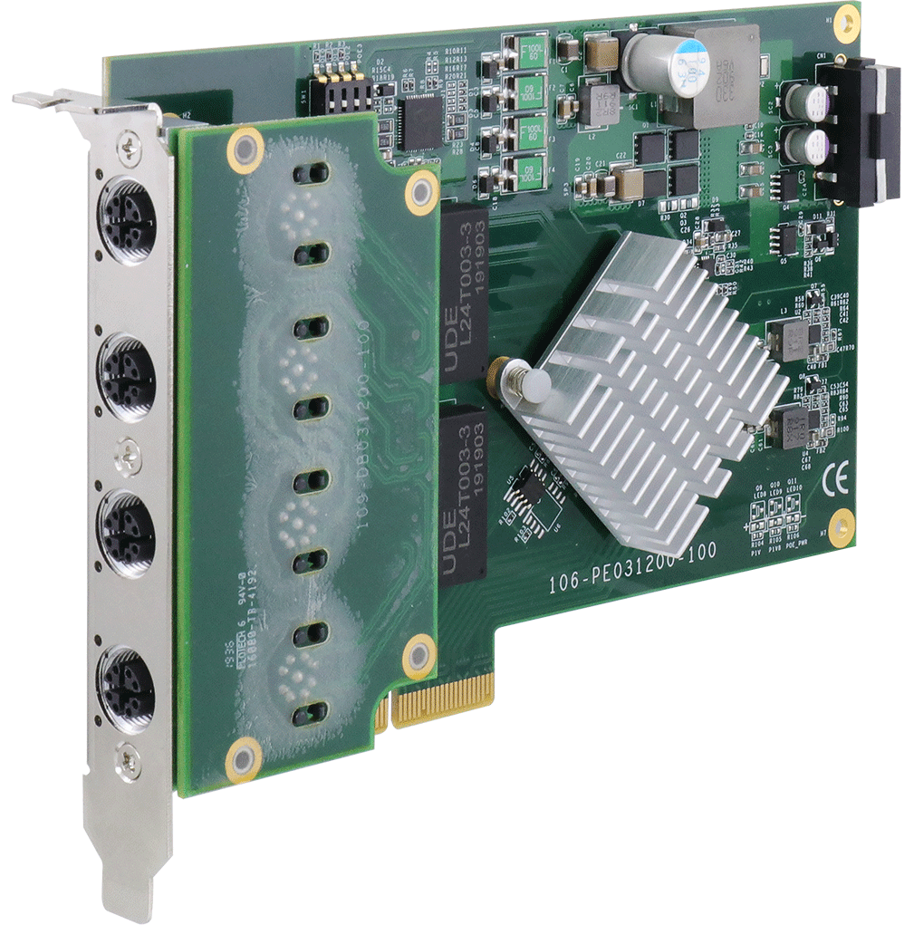 APROtech GmbH_Components_Accessories_4-port GigE PoE+ PCIe card, Intel® I350-AM4 [4x GigE M12, 4x PoE+]
