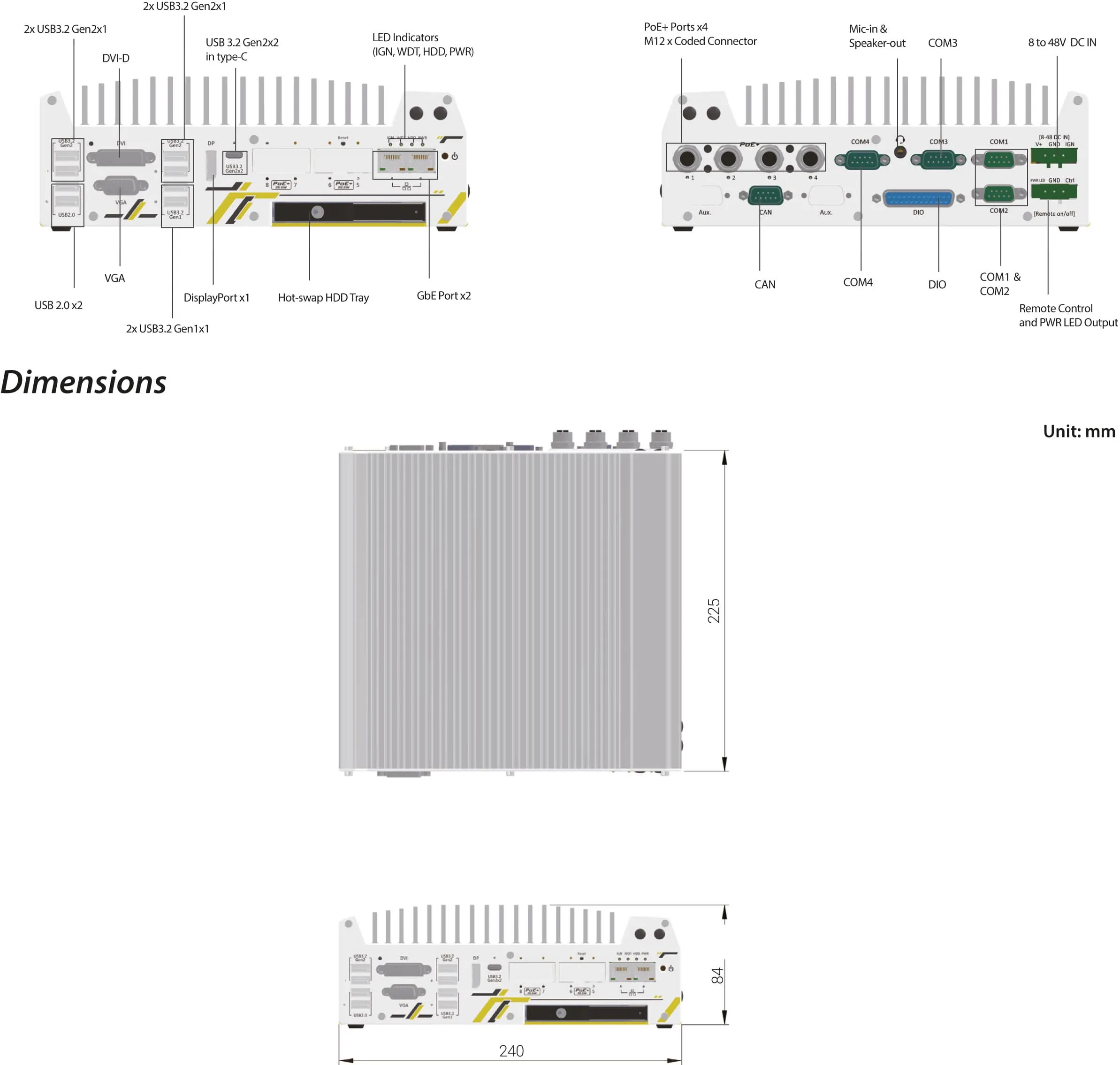 Rugged Embedded: Performance_Box-PC_GOLUB 9104VTC | Barebone [4x PoE+]