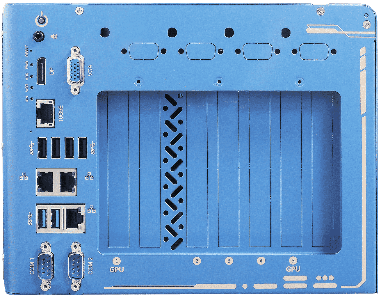 Rugged Embedded: Performance_Box-PC_CamCollect® 10208GC | Barebone [5x PCIe, RAID]