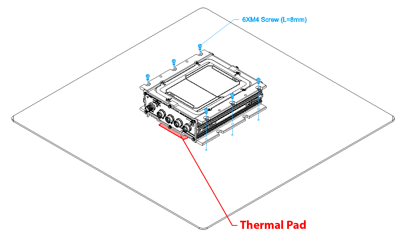 Thermal pad for CamCollect® 766, 65.5x164x0.5mm