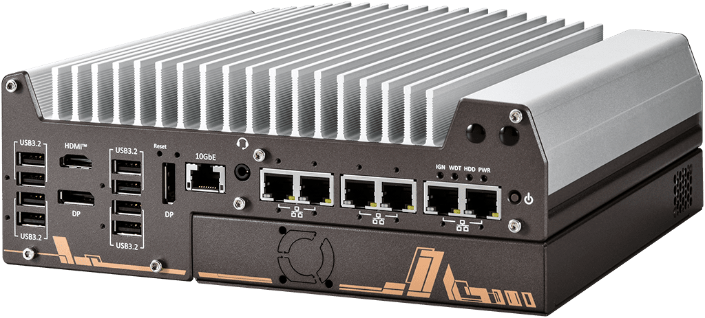 Rugged Embedded: Performance_Box-PC_GOLUB 11006E-PoE-10G| Barebone [PCIe, 1x 10GigE, 5x 2.5GigE, 1x GigE, 4x PoE+]