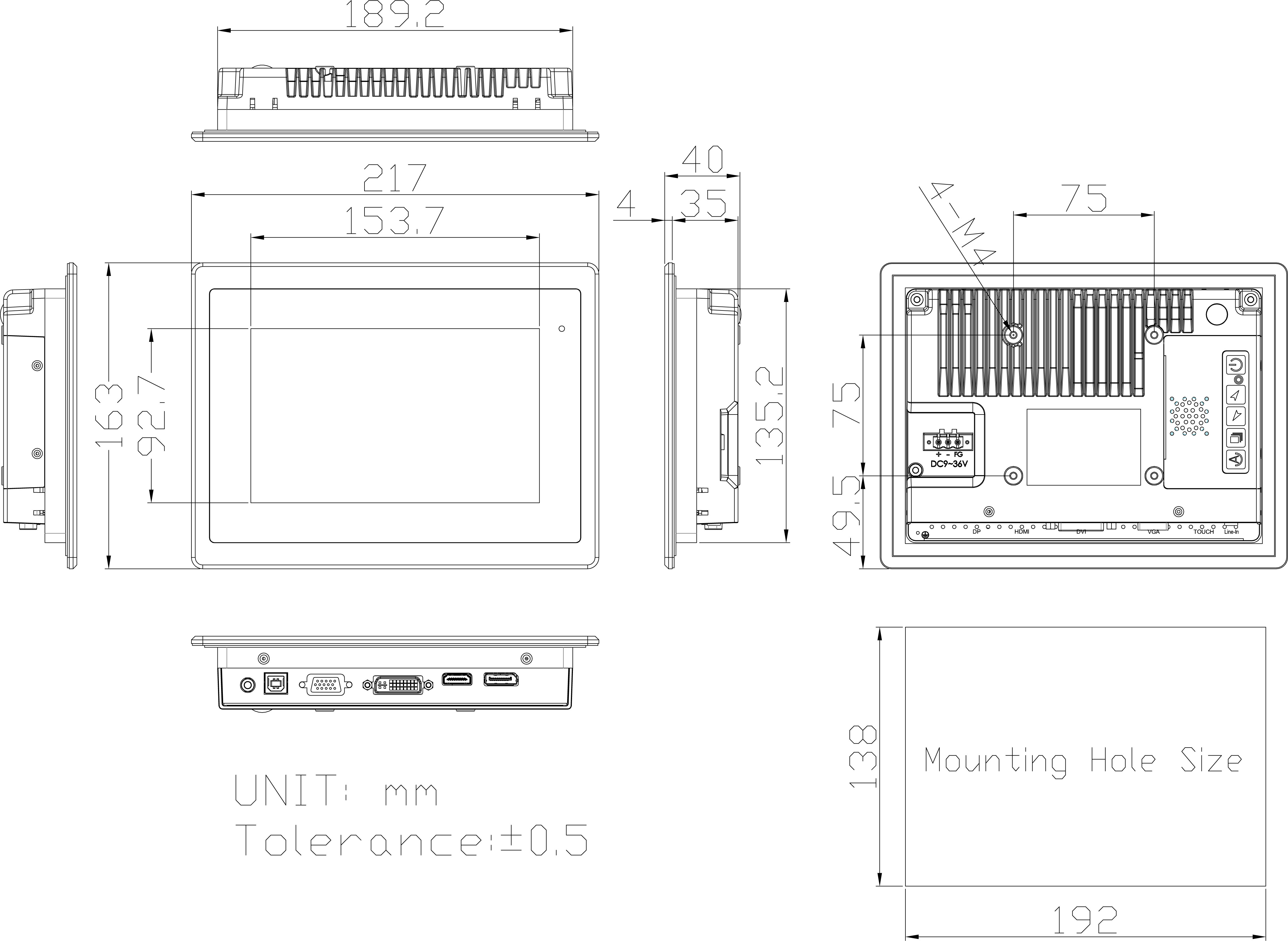 Touch-Monitore: Panel Mount_Touch-Monitor_FALCON AP 7-FA [Stainless Steel 304, RTW]