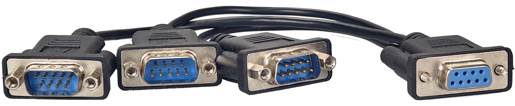 APROtech GmbH_Components_Accessories_Kabel-Set - Cable assembly [1*DB9(F) to 3*DB9(M), 15CM]