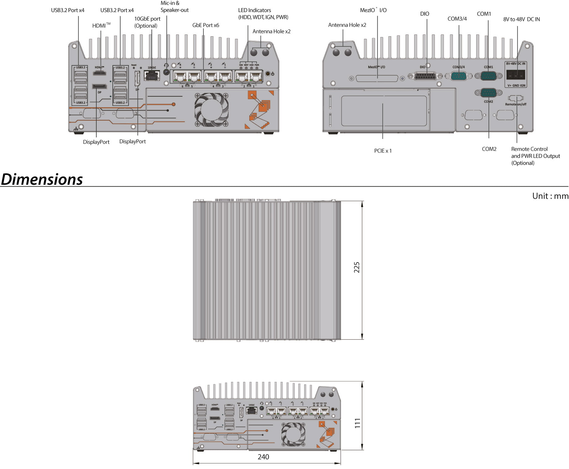 Rugged Embedded: Performance_Box-PC_CamCollect® 11160 | Barebone [5x 2.5GigE, 1x GigE, 4x PoE+]