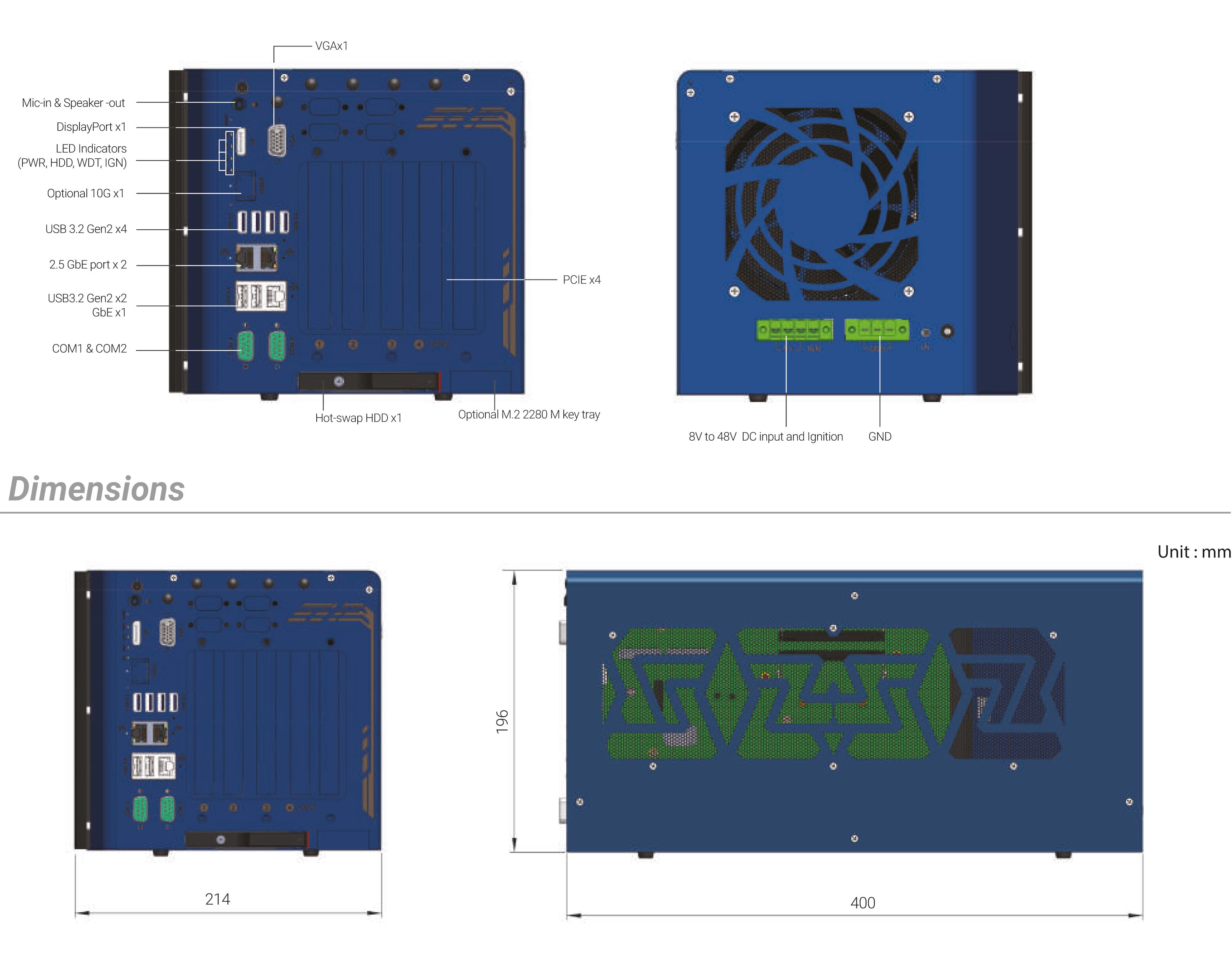 Rugged Embedded: Performance_Box-PC_CamCollect® 10108GC-10G | Barebone [4x PCIe]