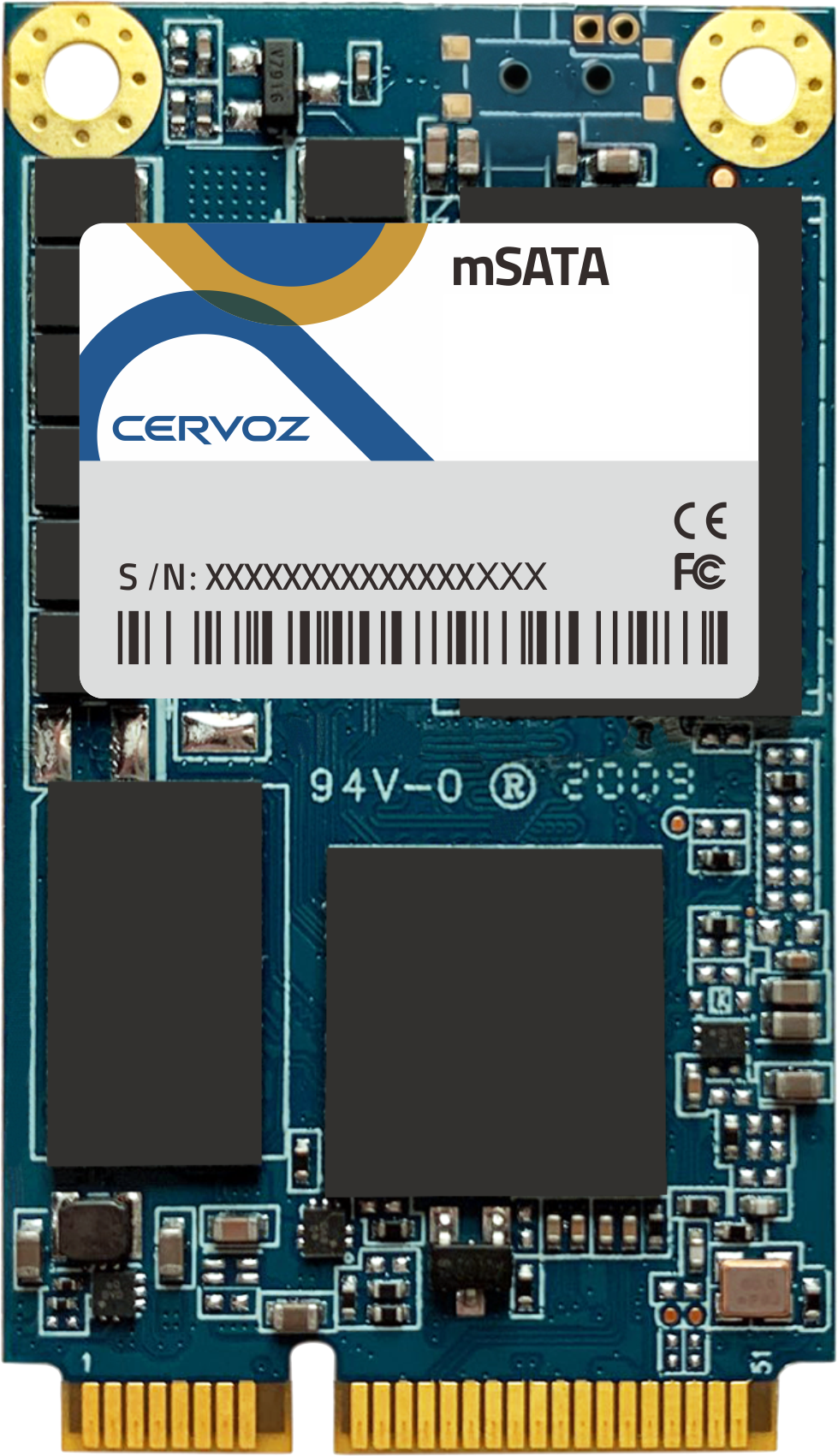 Systemkomponenten & Zubehör_Components_Accessories_mSATA (MO-300) SSD, TLC [PLP, 0°C ~ 70°C] - 128GB