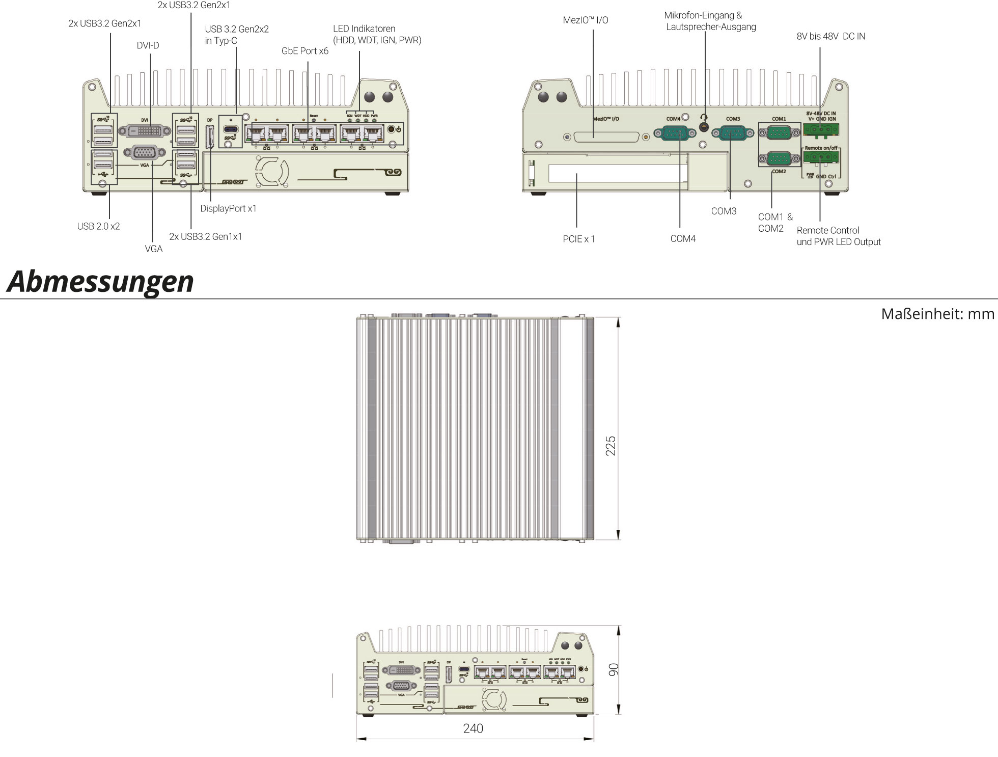 Rugged Embedded: Performance_Box-PC_GOLUB 9006P | Barebone [PCI, 5x 2.5GigE, 1x GigE]