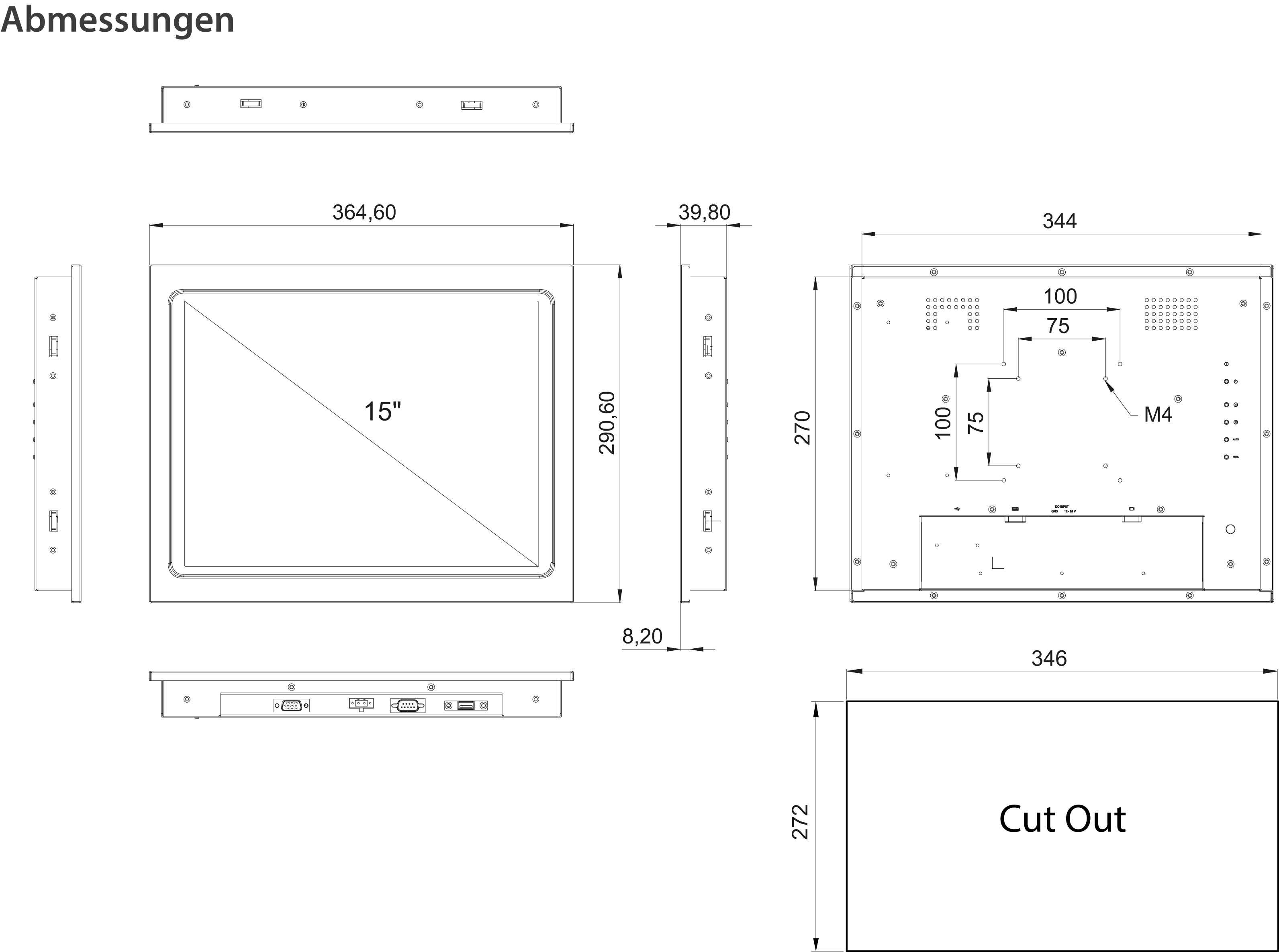 Touch-Monitore: Panel Mount_Touch-Monitor_FALCON AS 15-BL [RT]