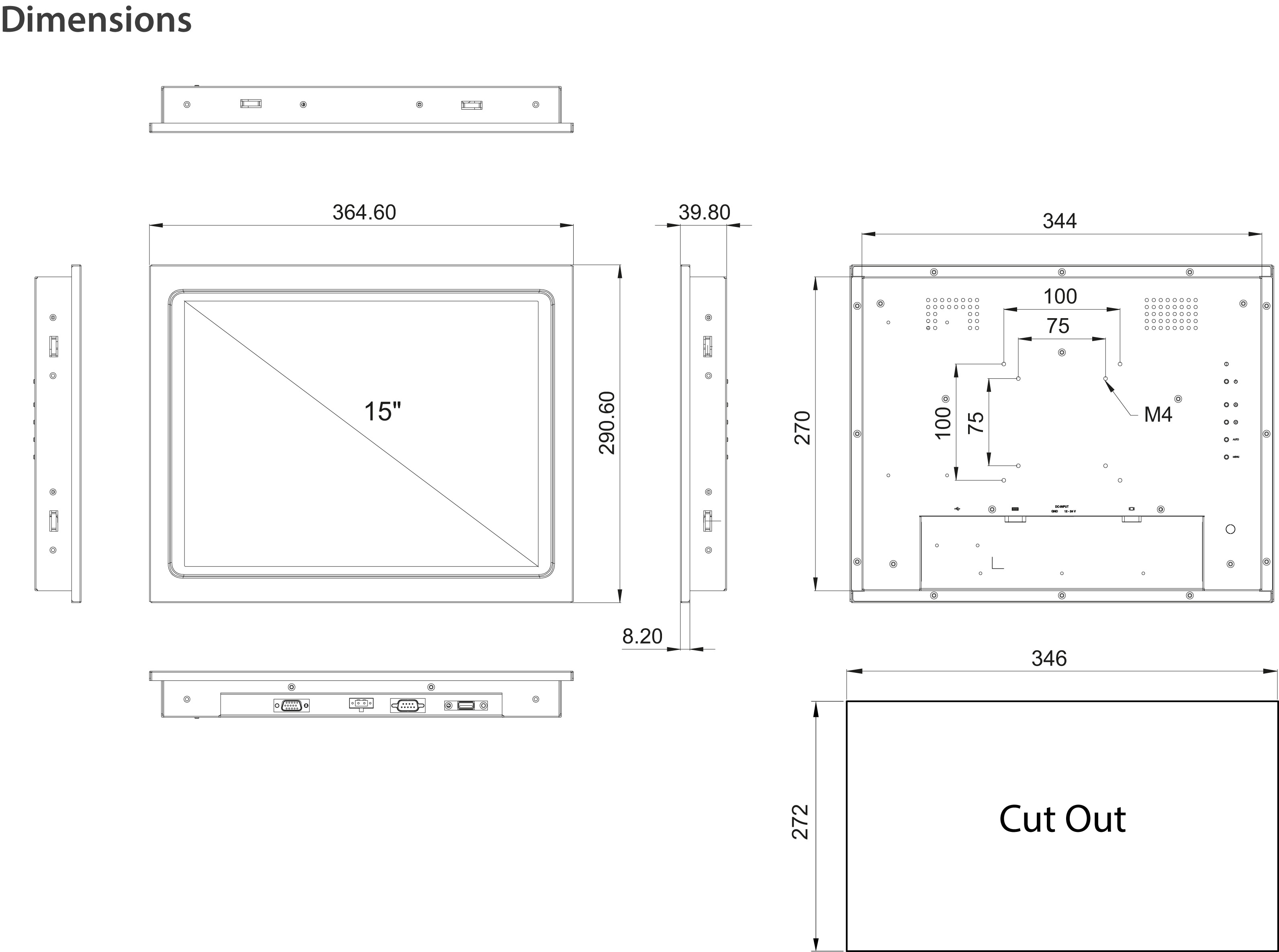 Touch-Monitore: Panel Mount_Touch-Monitor_FALCON AS 15-BL [RT]