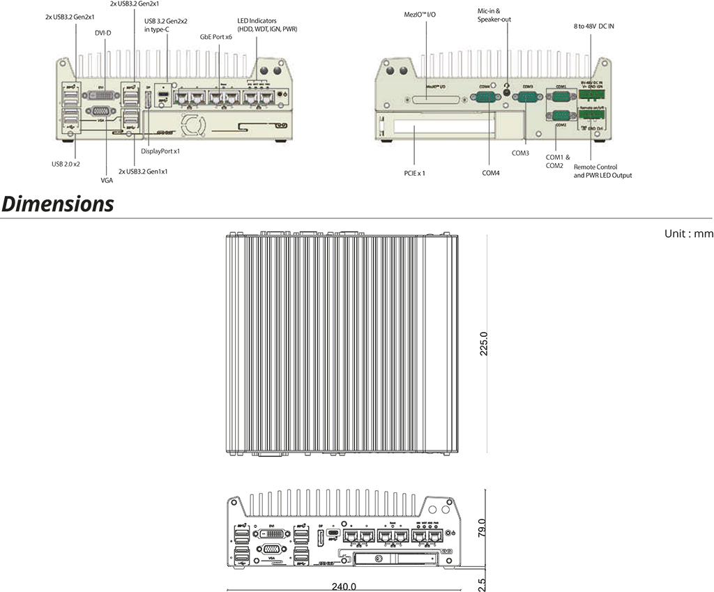 Rugged Embedded: Performance_Box-PC_GOLUB 9006LP-PoE | Barebone [5x 2.5GigE, 1x GigE, 4x PoE+]