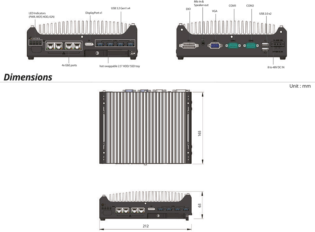 Rugged Embedded: Essentials_Box-PC_GOLUB 9531-PoE-IGN | Barebone [4x 2.5GigE w/PoE+, IGN]